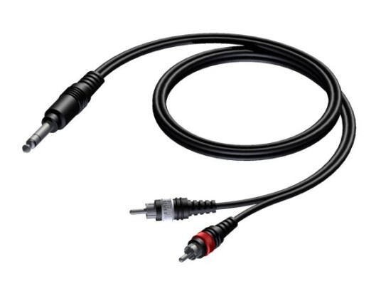 Procab-Kabel Procab Cab719/3 6,3 Mm Stereo Hannplugg – 2 X Rca/Cinch Hannkontakt 3 M