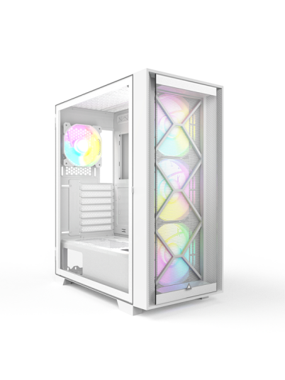 Montech Air 1000 Premium Midi Tower Kabinett Hvit med Herdet Glass