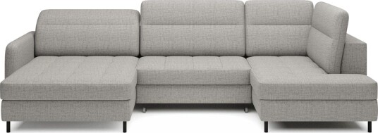 Berrto Sofa med Divan og Sjeselong 5 seters   Grå