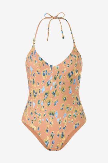 KAANDA Beach life   Badedrakt V Neck Onepiece w Bamboo Accessory And Removable Cups   Flerfarget