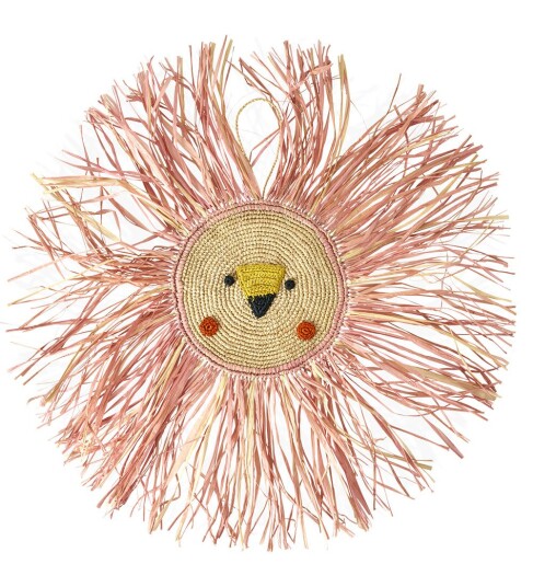 Rice Raffia Animal Wall Decor I Pink Large