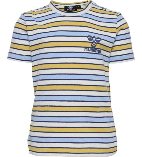 Hummel T skjorte HmlHappy Me Cerulean 62 T skjorte Blå Gul Hvit