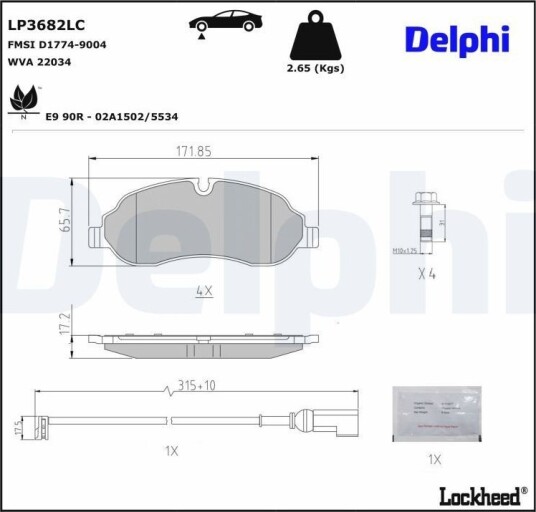 DELPHI LP3682LC Bremseklosser