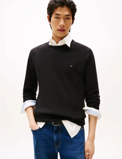Tommy Hilfiger Core Essential Cotton Crew Neck - Black - L