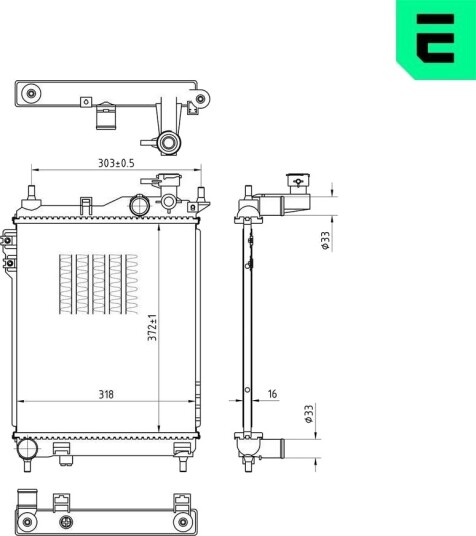 ERA 673166 Radiator motorkjøling