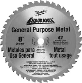 Milwaukee Endurance Sirkelsagblad For Metall Og Rustfritt Stål - 8" x 42 Tenner, Carbide