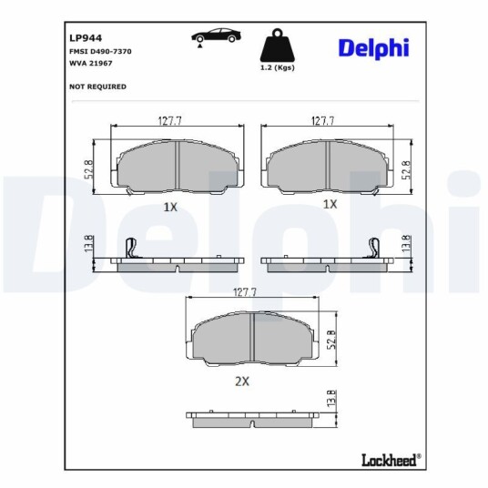Bremseklosser sett DELPHI LP944