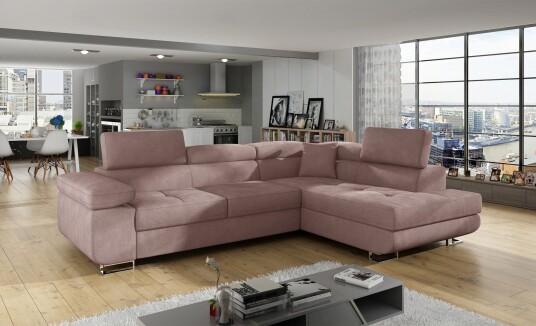 Bobis Sovesofa med Sjeselong Høyre   Rosa
