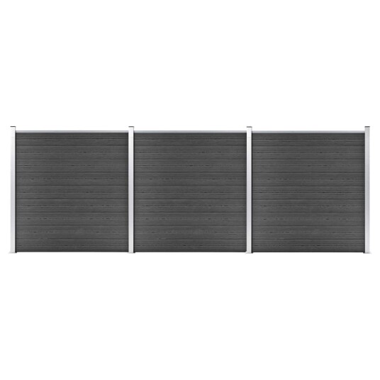 vidaXL Gjerdepanelsett WPC 526x186 cm svart vidaXL Gjerdepanelsett WPC 526x186 cm svart