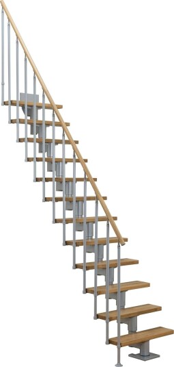 Dolle Dublin Rett Trapp Pearl Grey classic Ii lakkert Eik 61 15   Loddrett Høyde 296 360cm