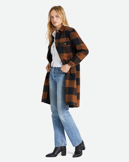 Brixton Bowery Long Jacket Women Brun