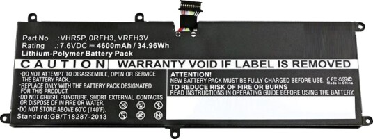 Dell Primary Batteri Til Bærbar Pc 2-Cellers 35 Wh Svart XRHWG