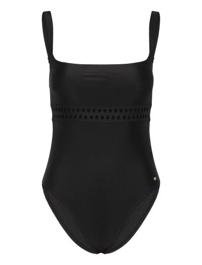 BOSS Eyelet Swimsuit - Black - XS