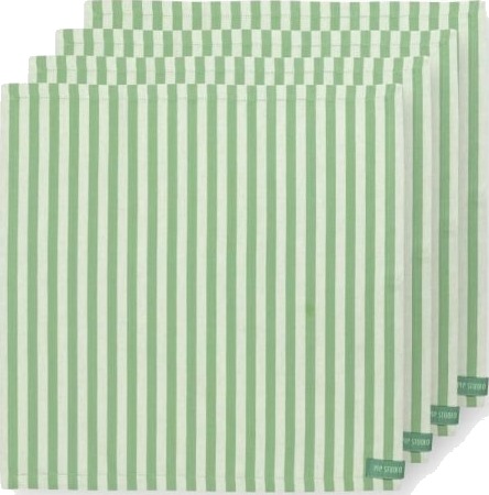 Pip Studio S/4 Napkins Stripes Grn Pip Studio S/4 Napkins Stripes Grn