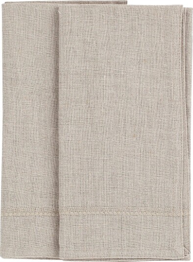 Chamois Linservietter Broderi 2 stk Beige Chamois Linservietter Broderi 2 stk Beige
