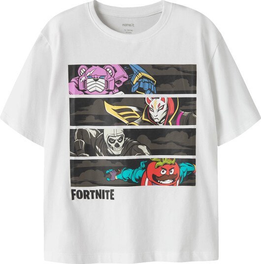 Name It Nkmamos Fortnite Ss Nreg Top Box Vde White 158 164
