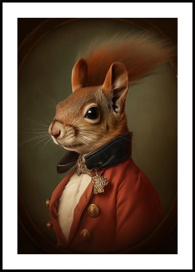Squirrel Portrait Plakat Plakat / 100x150cm