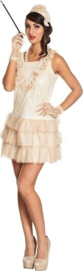 Boland Traciks Boland 85011 Erwachsenenkostüm Charleston Lady Beige Größe 44 46 Fancy Kostyme Voksen Hunkjønn 44 46 Polyester Ingen Lukkemekanisme