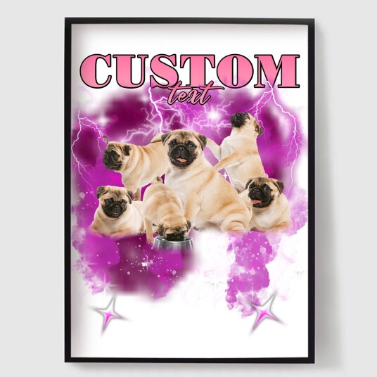 Namly Design Personalisert Plakat Kjæledyr Tilpasset Bootleg Stil POSTERZJBZOJ