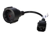 Akyga Pro Series - Strømforlengelseskabel - CEE 7/4 (hunn) til IEC 60320 C14 - 250 V - 10 A - 15 cm - svart