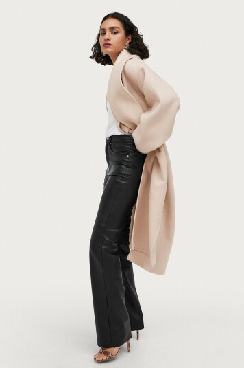 Ellos Collection Bootcut bukser i skinnimitasjon Svart