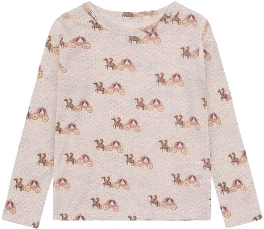 Hust & Claire Acel Caret ull/tencel trøye til barn wheat melange 110