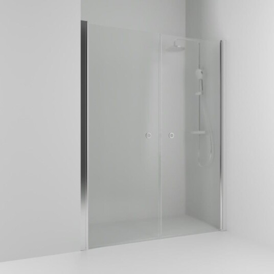 Svedbergs Skoga Dusjnisje Rett 158 cm, Alu Blank/Klarglass