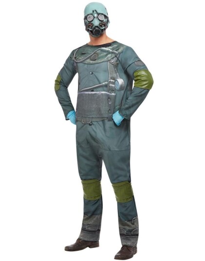 Grått Chernobyl Kostyme med Fotorealistisk Trykk Strl XL