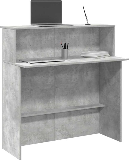 Resepsjonspult betonggrå 100x50x103,5 cm konstruert tre Resepsjonspult betonggrå 100x50x103,5 cm konstruert tre