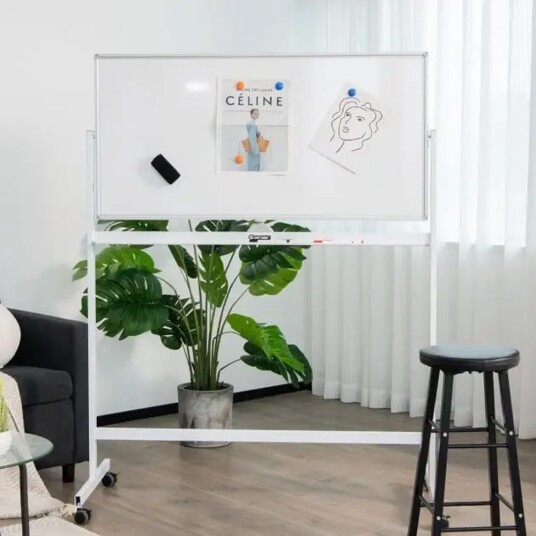 Dobbeltsidig whiteboard på hjul – magnetisk whiteboardtavle for kontor, skole og hjem Dobbeltsidig whiteboard på hjul – magnetisk whiteboardtavle for kontor, skole og hjem