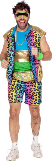 Wilbers & Wilbers 80-talls Neon Leopard Herre Kostyme XX-Large 005899-H-062