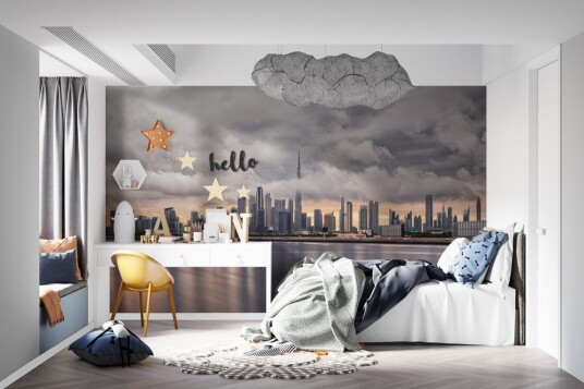 Tapet Byens Skyline Utsikt Tapet Byens Skyline Utsikt