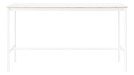 Muuto Base High barbord white laminate, hvitt stativ, plywoodkant, b 85 l 190 h 105