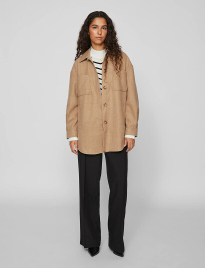 Vila Vikimmi Shirt L/S Jacket - Noos - Brown - M