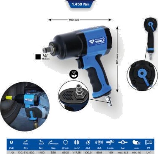 KS TOOLS BT160100 Slagskrutrekker (trykkluftdrevet)