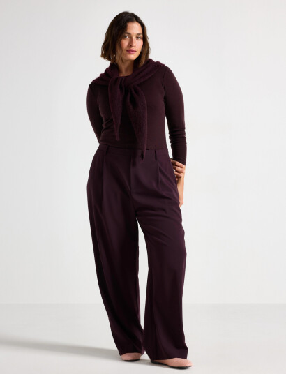 Lindex Rette Bukser - Burgundy - 38