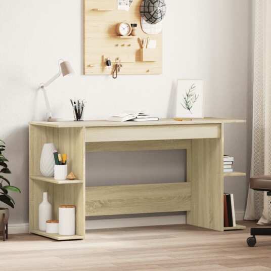 Skrivebord sonoma eik 140x50x75 cm konstruert tre
