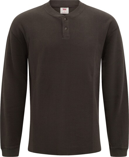 Levi"s® Ls Rlx Button Henley Coffee   BROWNS   S