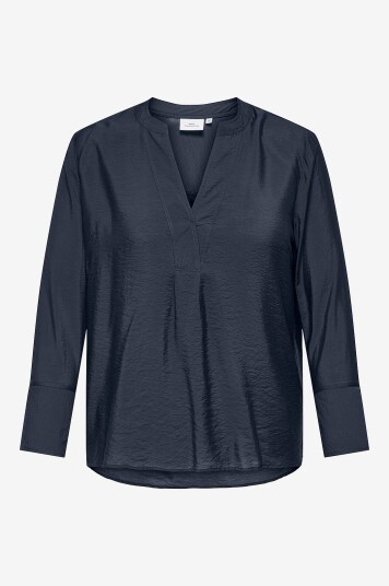 Only Carmakoma Bluse carAnjana V neck LS Blå