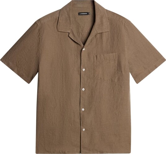 J.Lindeberg Elio Linen Melange Shirt Nutmeg