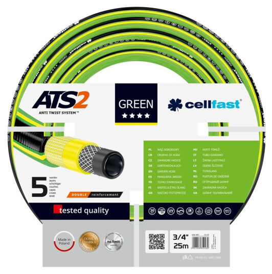 Cellfast Hageslange - 3/4", 25m - Gr??nn/Svart