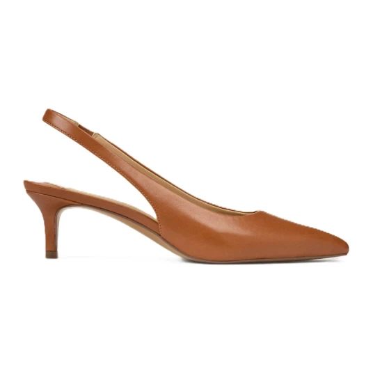 Lauren Ralph Lauren Lolah Ii Leather Slingback Pump Brown 37
