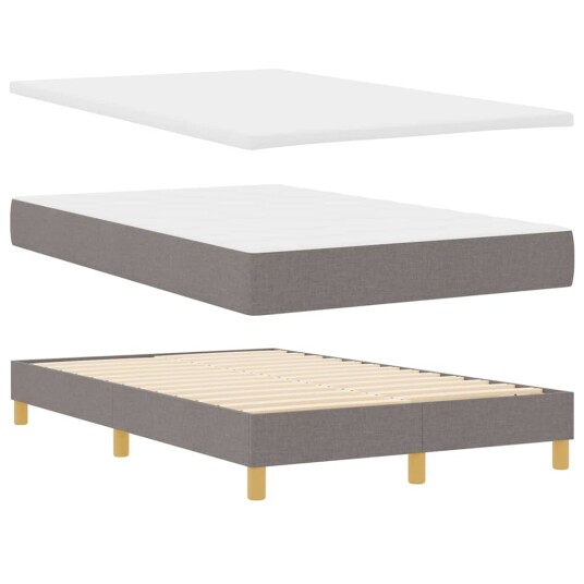 Box Spring Seng med Madrass Taupe 120x200 cm Stoff 3338913