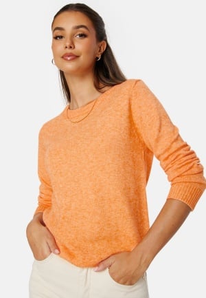 VILA Viril O-neck L/S Knit Top Coral L