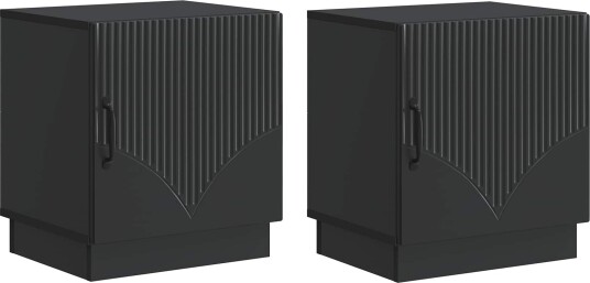 Nattbord 2 pcs Svart 43 x 34,5 x 47 cm Konstruert tre