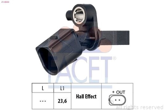 Sensor, ABS FACET 21.0222
