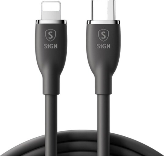 SiGN USB-C til Lightning-kabel 30W, 2m - Svart