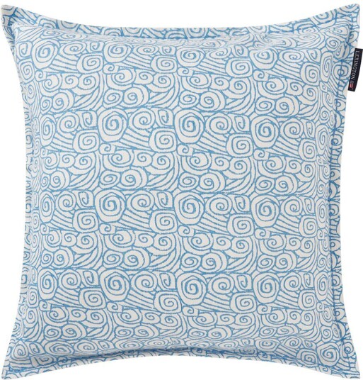 Lexington Waves Printed Linen/Cotton putetrekk 50x50cm White