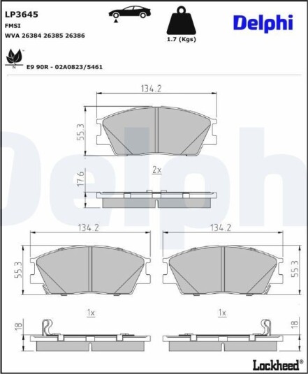 DELPHI LP3645 Bremseklosser