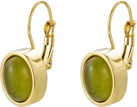 Bud To Rose Retro Earring Green/Gold   Green   ONE SIZE